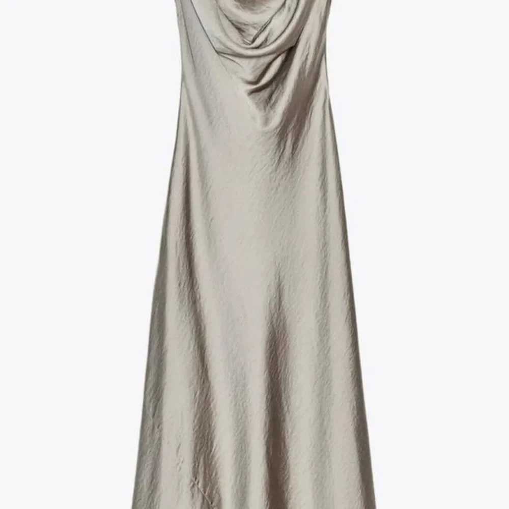 Zara Silver Bronze Satin Dress NWT carolyn bessette-kennedy - Picture 4 of 9